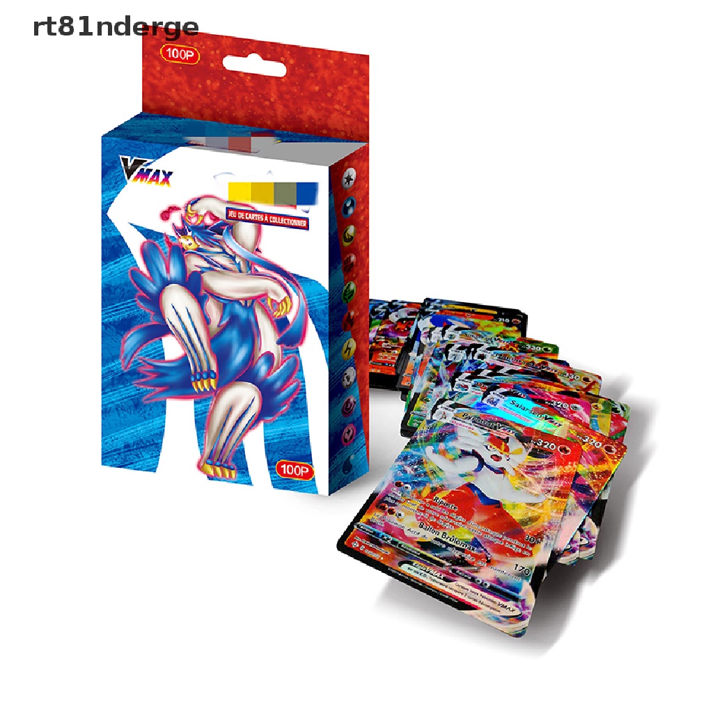【ge】 100Pcs Pokemon Cards Box Shining V Vmax Card Display Pokemon Playing Game .