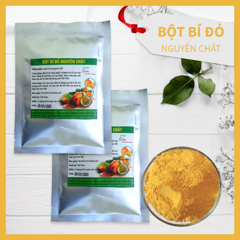 Bột Bí Đỏ [Bột Rau Củ] Tạo Màu Thực Phẩm Tự Nhiên Nguyên Chất Màu Vàng 20gr/50gr/100gr