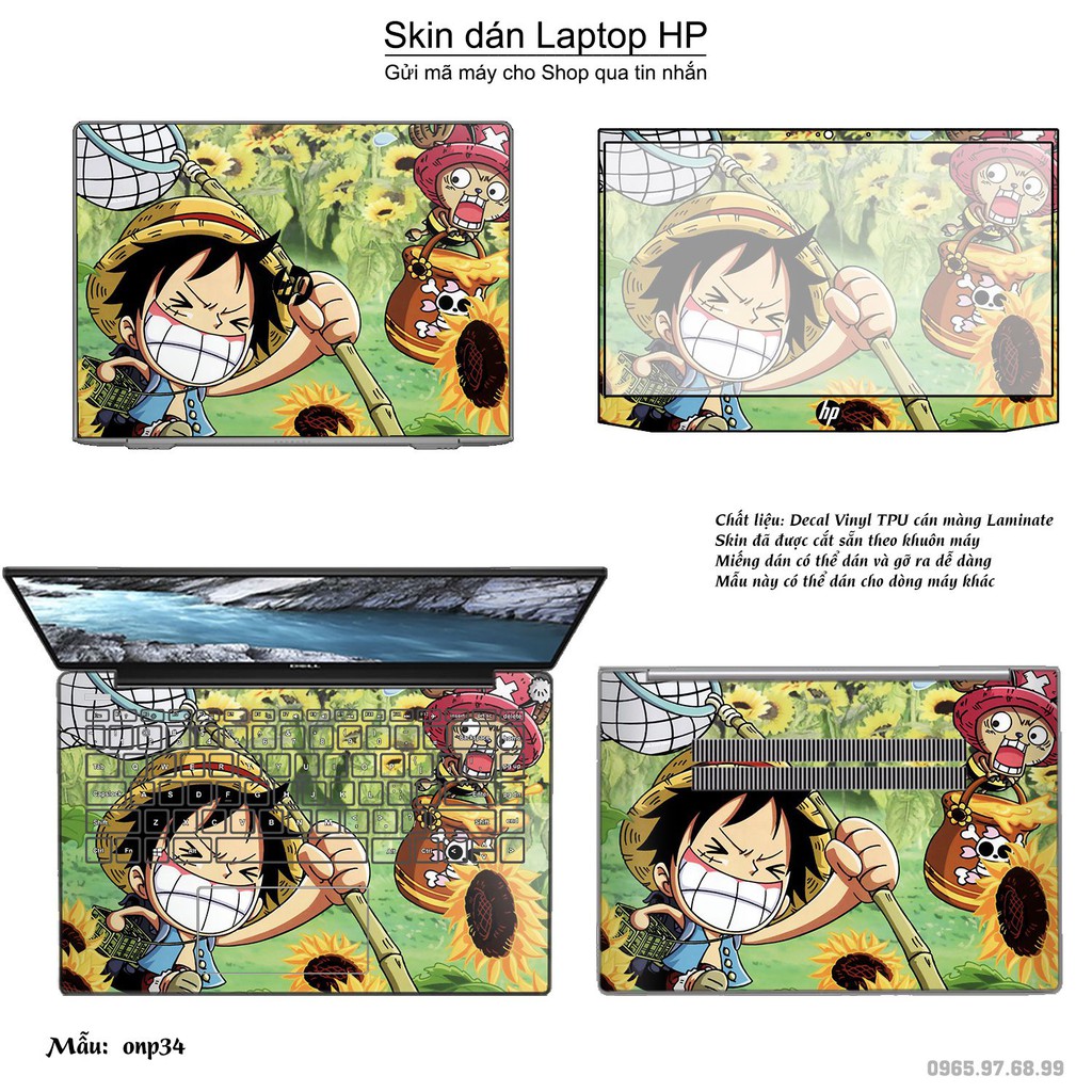 Skin dán Laptop HP in hình One Piece _nhiều mẫu 23 (inbox mã máy cho Shop)