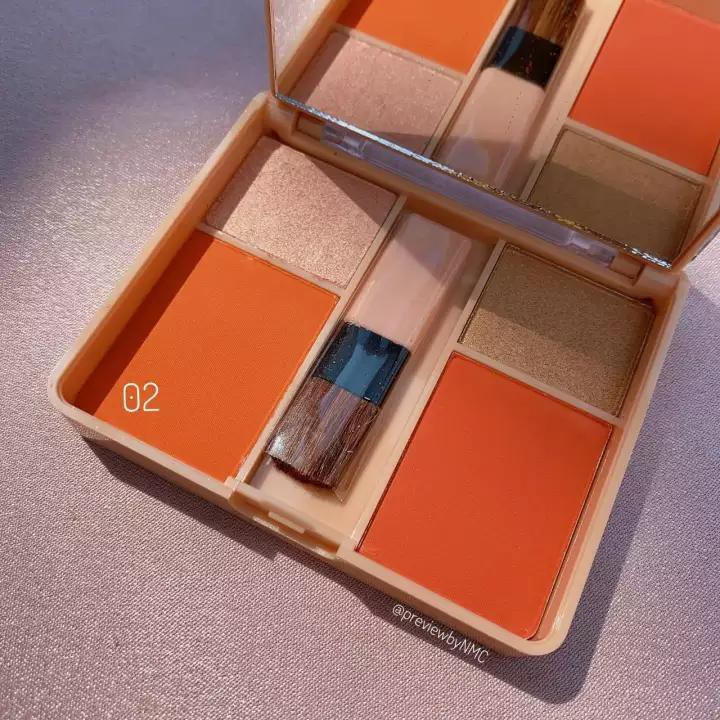 [3in1] Phấn mắt 12 Ô Màu Nhũ Lì & Má Hồng Hightlight Kiss Beauty Color Pretty Eyeshadow & Blusher No.87117 | BigBuy360 - bigbuy360.vn