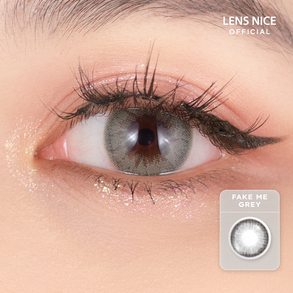Kính áp tròng LENS NICE FAKE ME GRAY - Xám Ánh Xanh 14,2mm