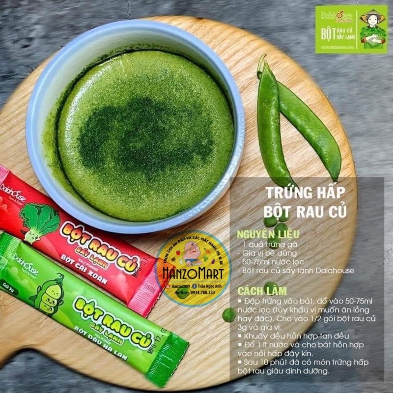 Bột rau củ cho bé ăn dặm sấy lạnh Dalathouse Dalahouse gói 3gr 10gr