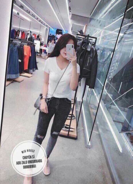 Áo Thun Cổ Tim (XẢ HÀNG)