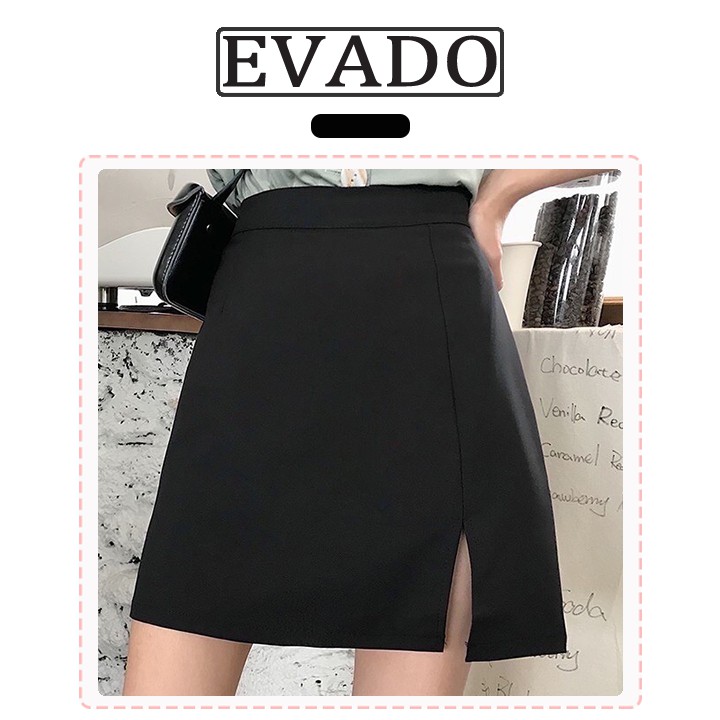 Chân váy ngắn chữ a lưng cao công sở xẻ tà đẹp EVADO CV04 | BigBuy360 - bigbuy360.vn