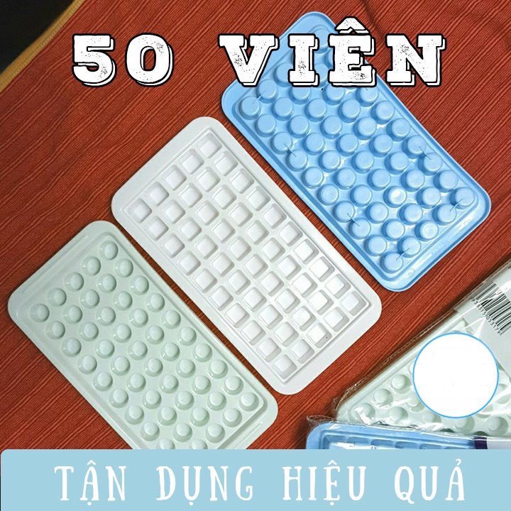 Khay làm đá, khuôn thạch rau câu 50 viên nhỏ nhựa Việt Nhật, vỉ đá làm khuôn kẹo dẻo GT 6975/6976