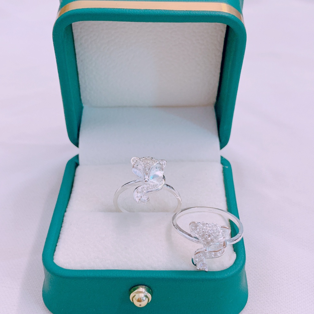 Nhẫn nữ hồ ly đính đá chuẩn bạc ta sáng đẹp - Kho sỉ bạc Nhất Linh