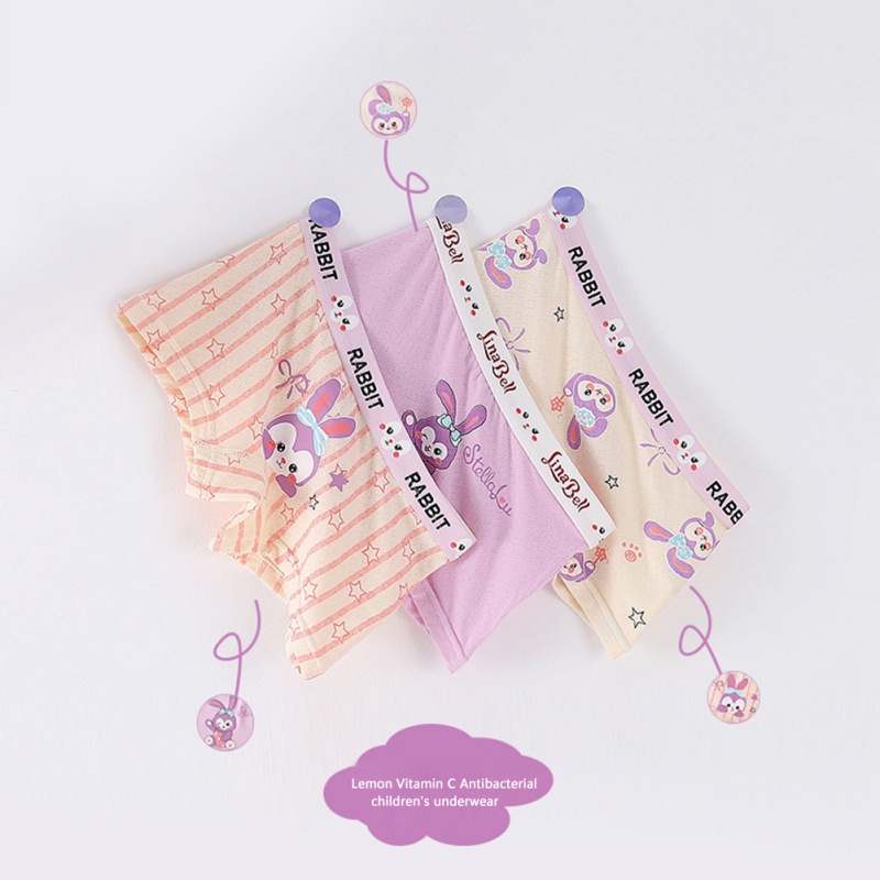 Quần Lót Boxer Thoáng Khí In Họa Tiết Hoạt Hình Xinh Xắn Cho Bé Gái