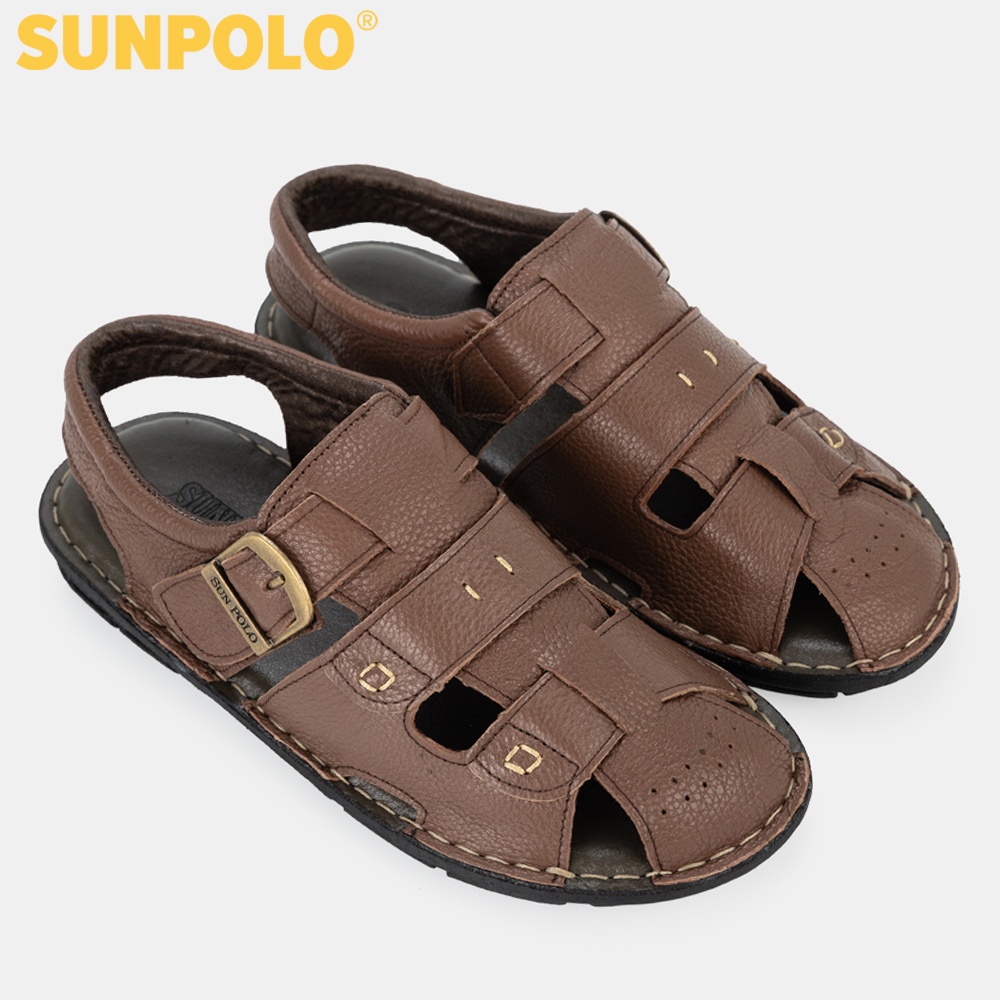 Xăng Đan Nam Da Bò Cao Cấp SUNPOLO SDA020 - Có Big size 44 45