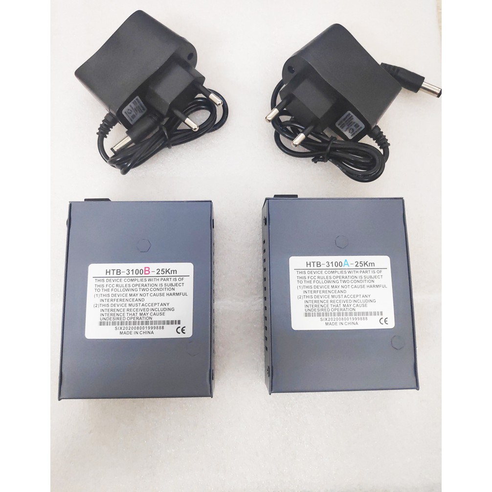 Combo 3 Cặp 2 Converter quang NetLink HTB 3100 AB kèm Nguồn 5v2a