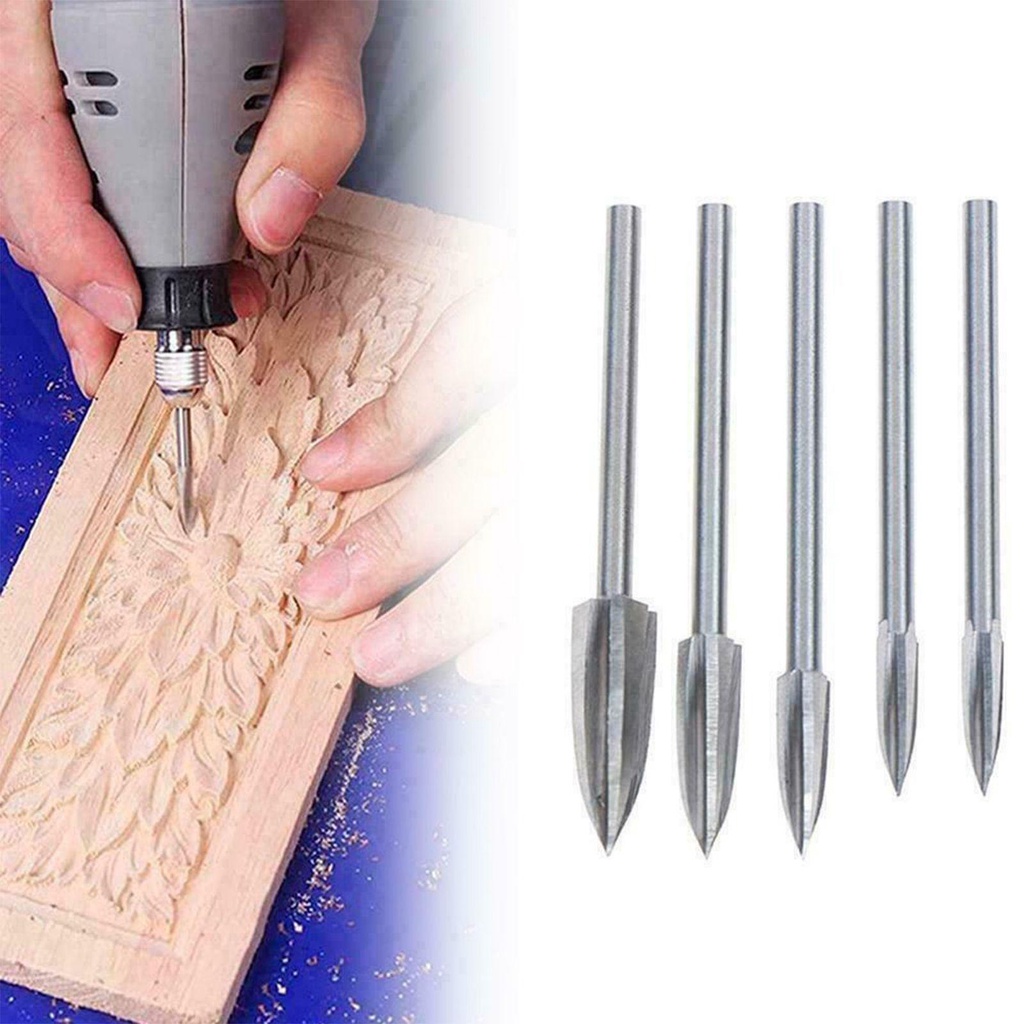 Bộ 5 Mũi Khoan Chạm Khắc Gỗ Chuyên Dụng
