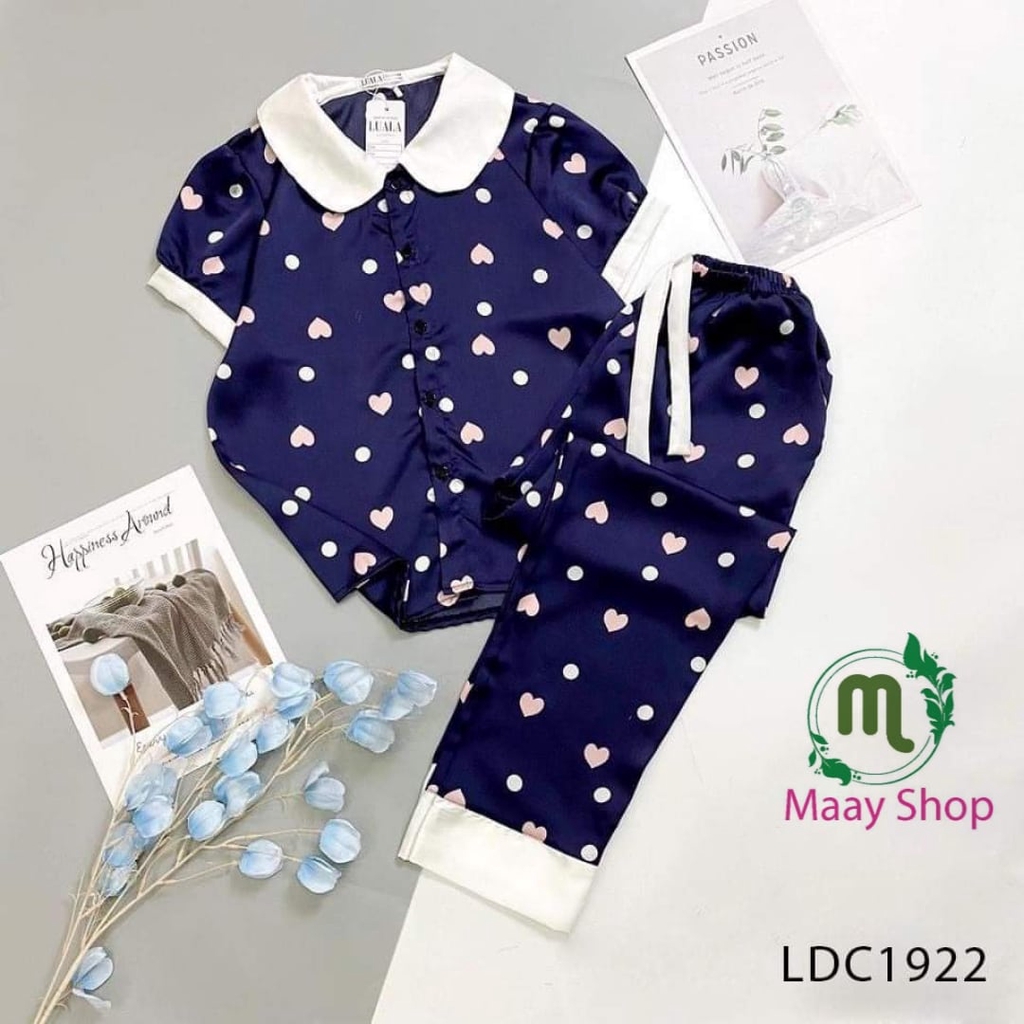 Đồ bộ Pijama cổ sen lụa satin cao cấp | BigBuy360 - bigbuy360.vn