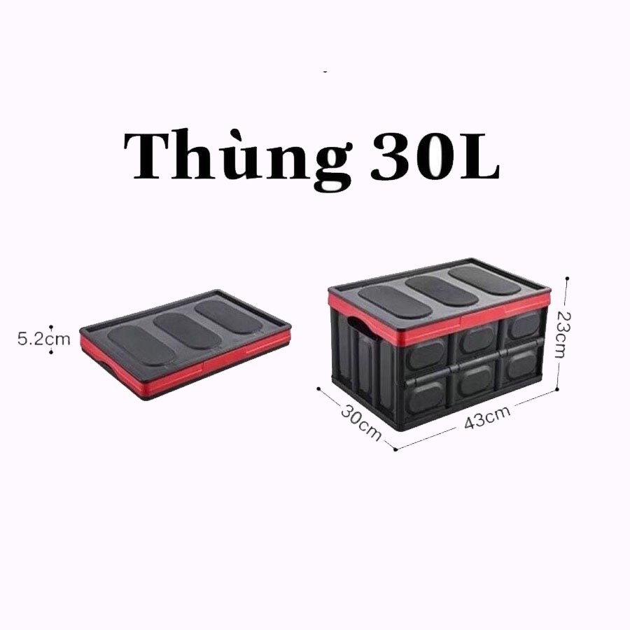 . Thùng Đựng Đồ Cốp Sau Ô Tô,Hộp Đựng Đồ Có Thể Gấp Gọn Dung Tích 30 Lít Siêu Chịu Lực,Chống Bay Mùi