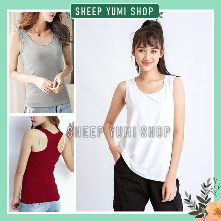 Áo ba lỗ nữ thể thao dáng ôm body tập gym SHEEP YUMI SHOP AB01