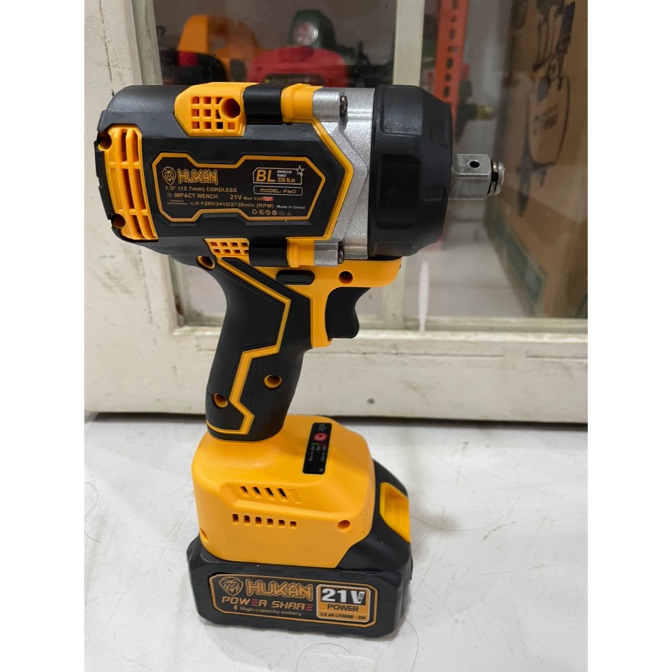 Máy siết bulong HuKan F60 đầu 2 trong 1, lực 330NM, mô tơ không chổi than