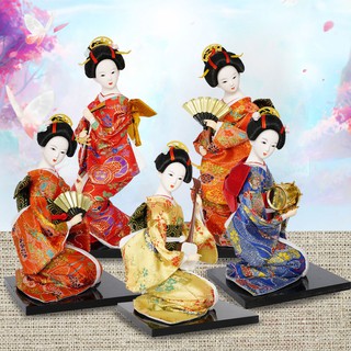 Búp Bê Geisha Mặc Kimono Lụa Kiểu Nhật Bản Dễ Thương