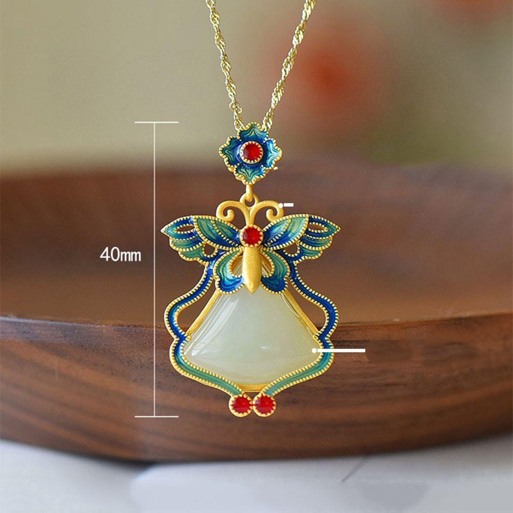 Khuyên Tai Hình Bướm Tráng Men Cá Tính Phong Cách Trung Hoa