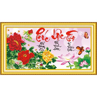 Tranh 5d gắn đá toàn bộ - Tranh Phúc,Lộc,Thọ