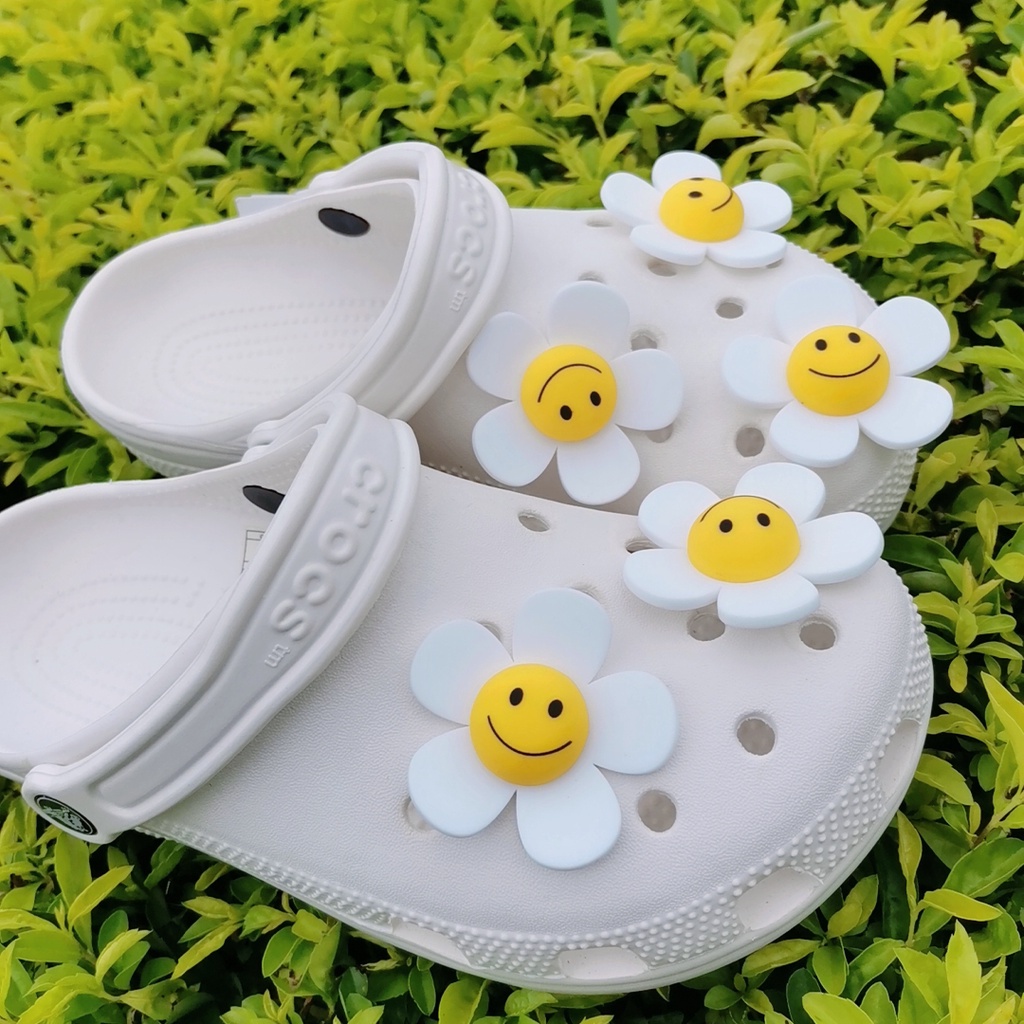 Set 8 Ghim Cài Trang Trí Giày Tạo Hình Hoa Hướng Dương/Quả Trứng/Hoa Hướng Dương Thời Trang Hàn Quốc Cho Nữ