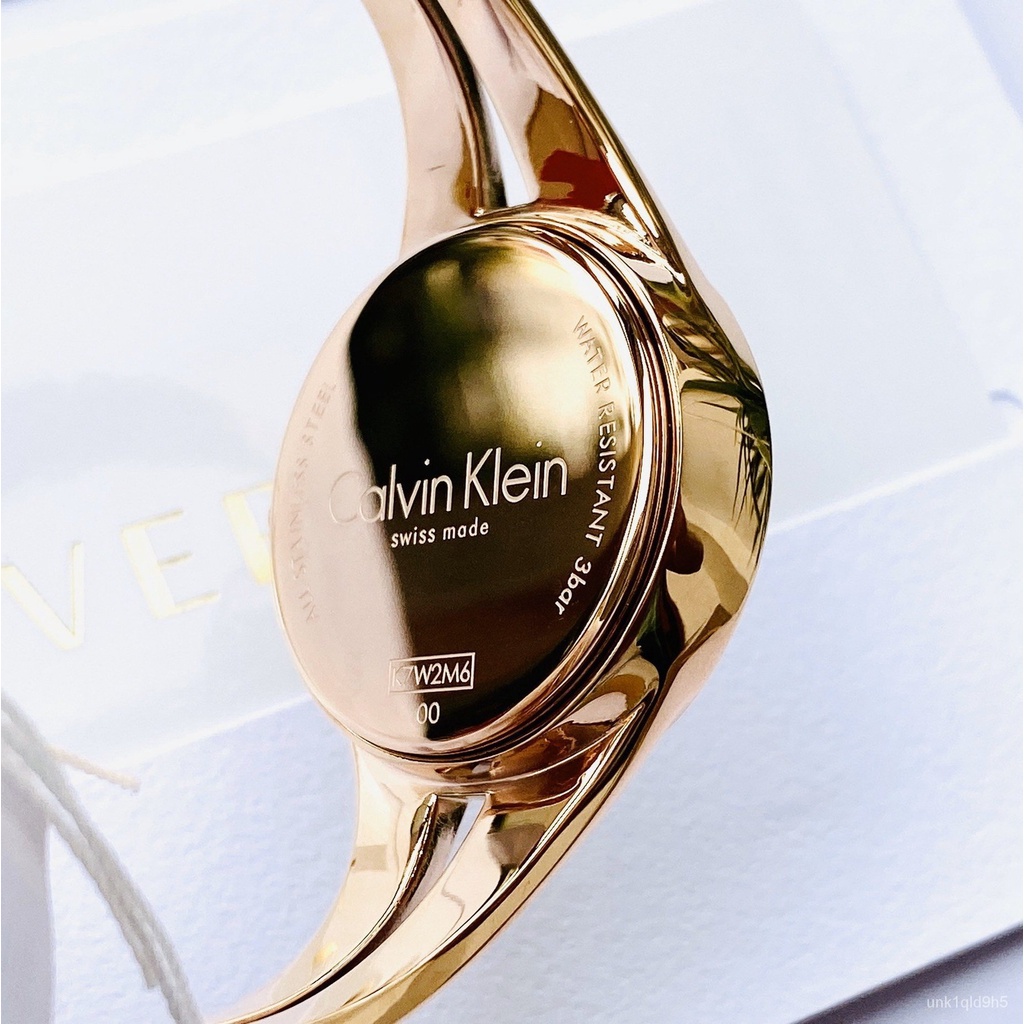 Đồng hồ Nữ Calvin Klein K7W2M616 Size 28mm,Mặt trắng,Vỏ vàng hồng-Máy Pin Quartz-Dây kim loại thép cao cấp
