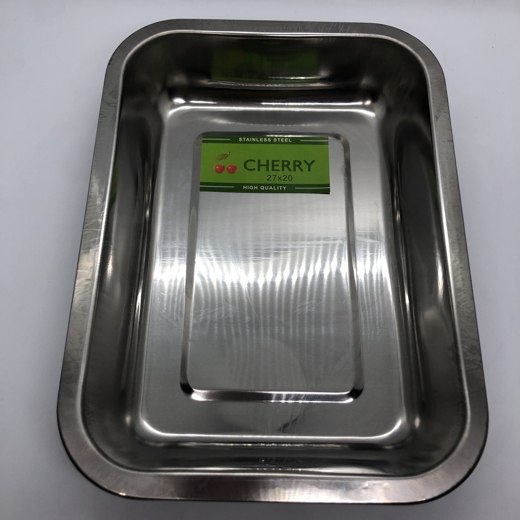 Khay inox chữ nhật nhiều size - mâm inox chữ nhật sâu đủ size loại tốt