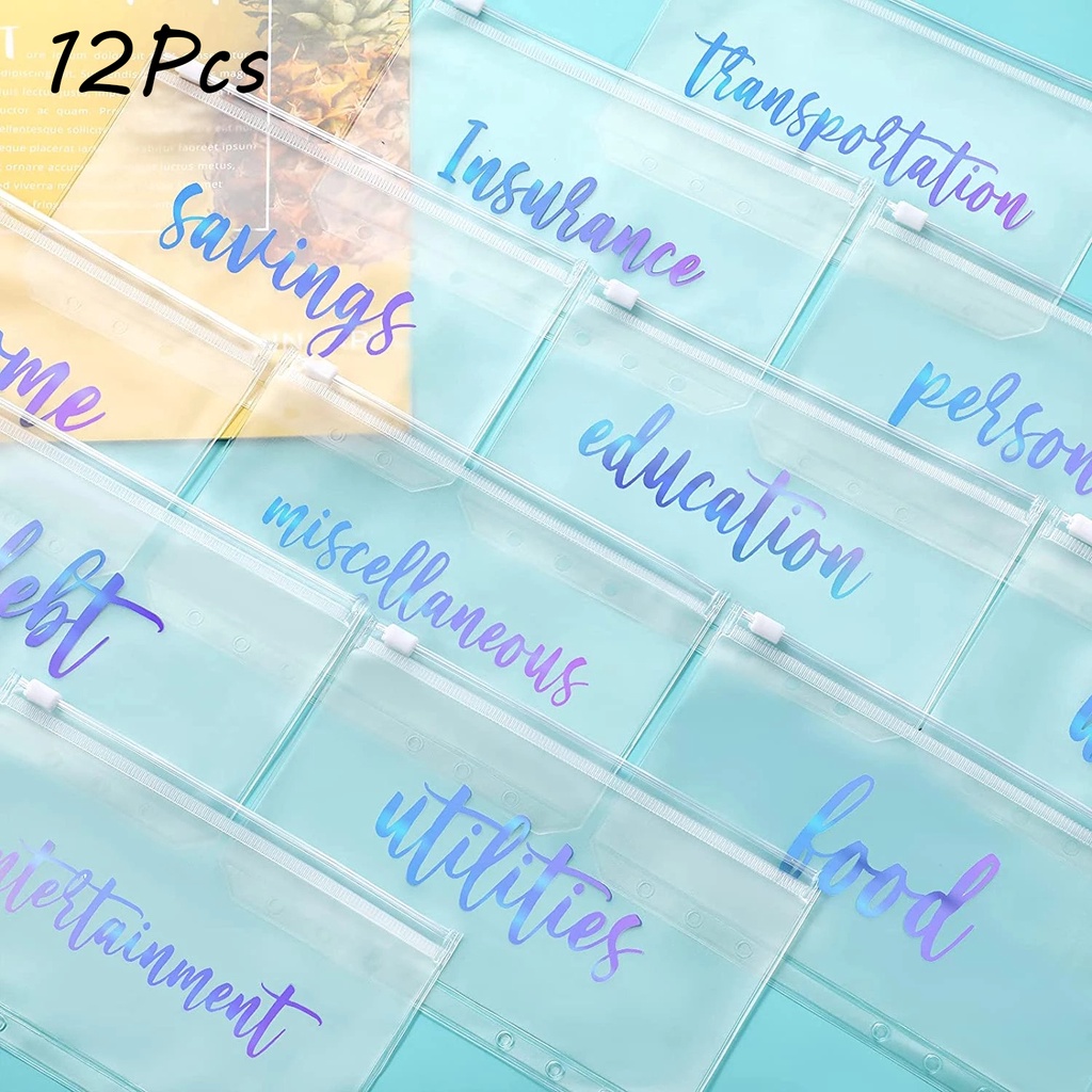 Bộ 12 Bìa Sổ Tay Có Khóa Kéo Khổ A6 Tiện Dụng