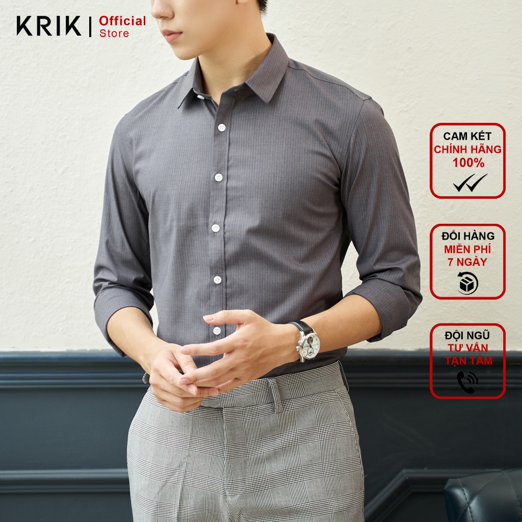 Áo Sơ Mi Nam Hàn Quốc Cao Cấp Krik Dài Tay Form Slimfit 2014