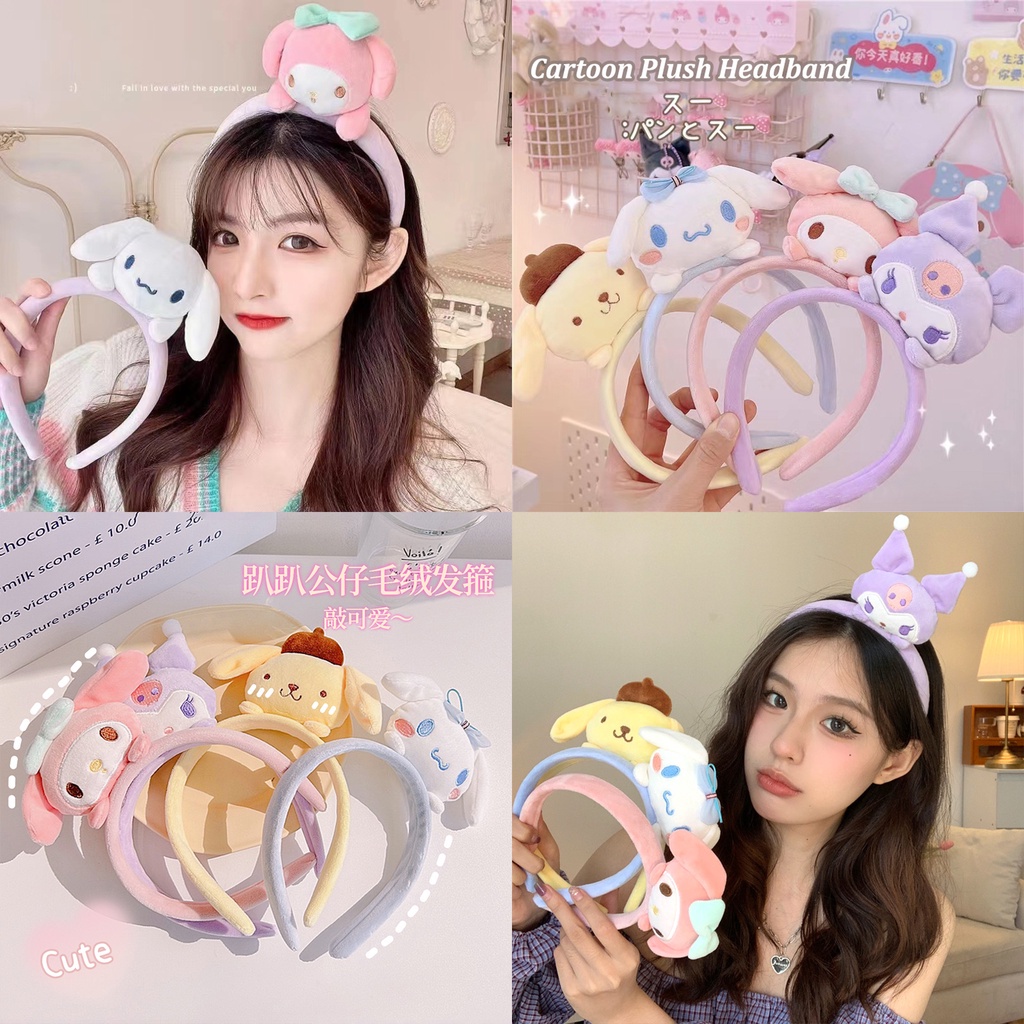 Băng Đô Cài Tóc Đính Thú Nhồi Bông Hoạt Hình Dễ Thương Cho Nữ