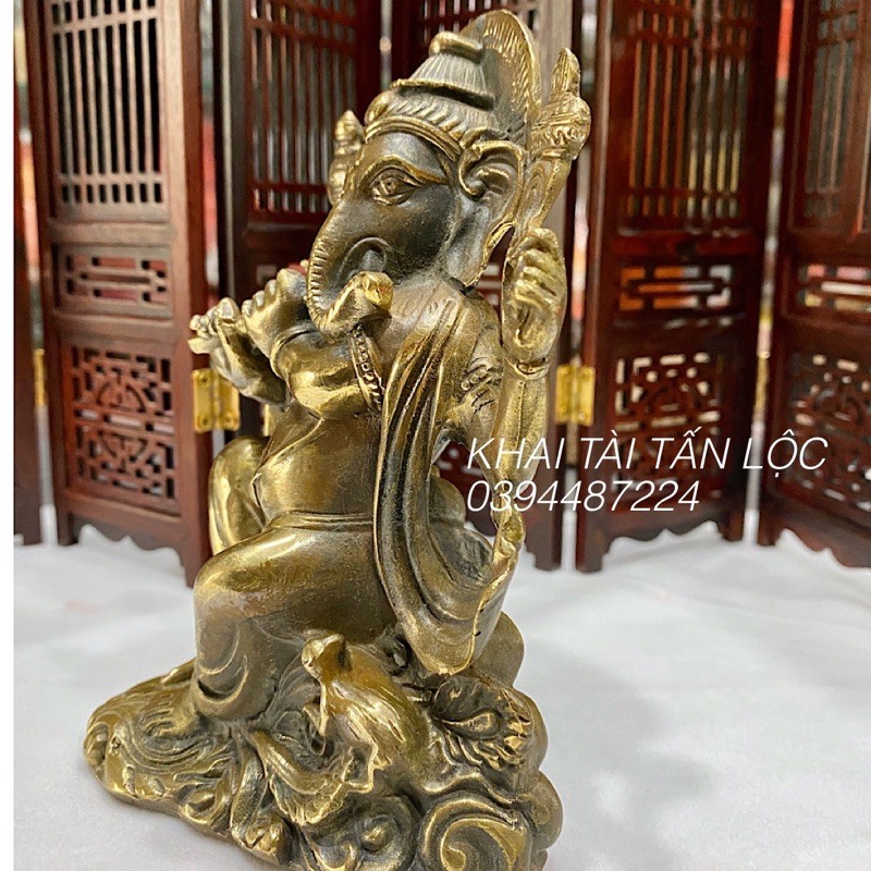 Tượng Thần Voi Ganesha phong thủy bằng đồng