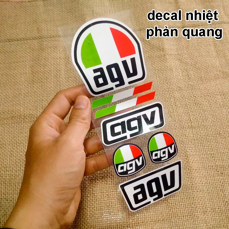 Bộ Tem agv Decal Nhiệt Phản Quang Chống nắng mưa như tem zin RS-032