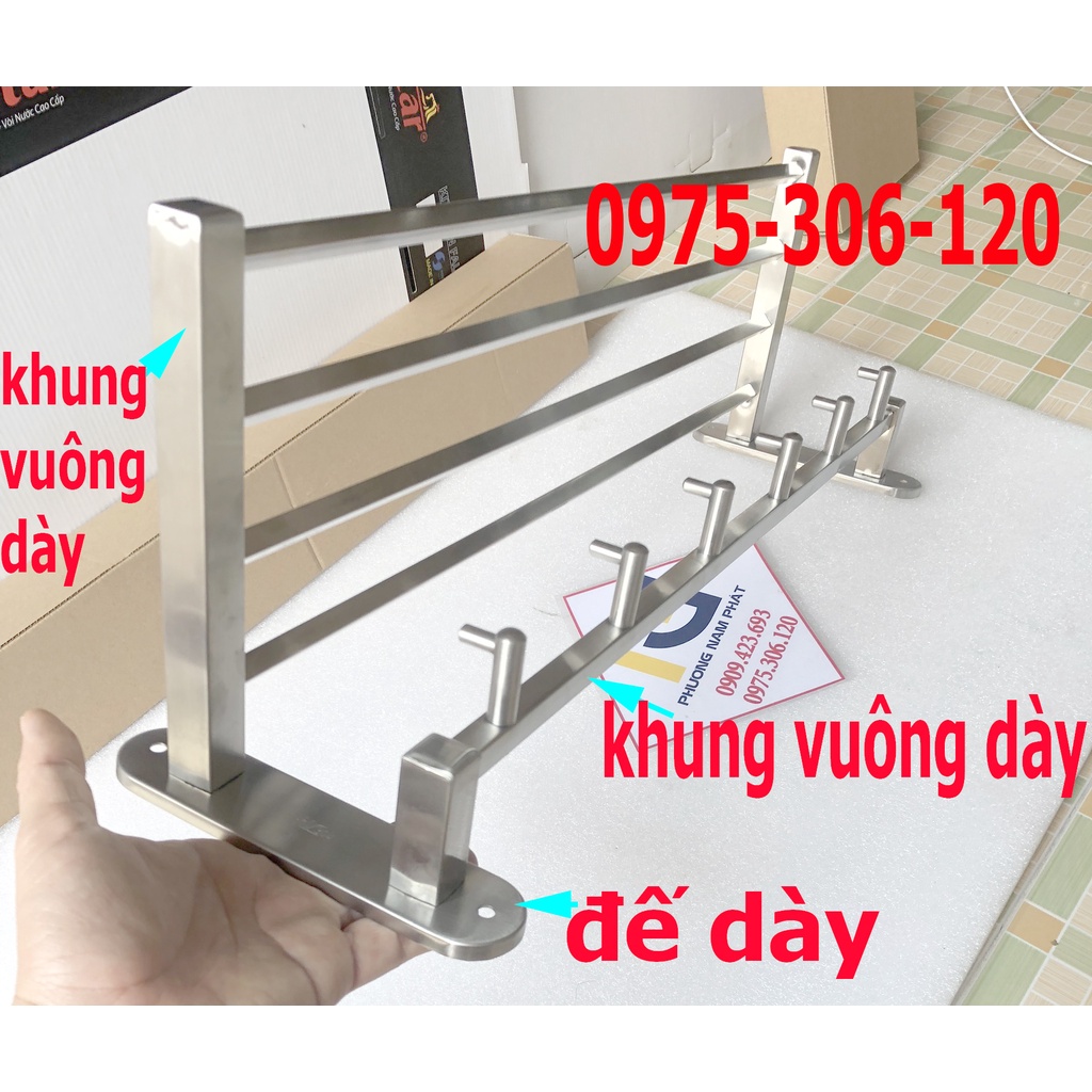 [CHẮC CHẮN DÀY 100% INOX 304] Thanh Treo Khăn Gắn Tường Bằng 100% inox 304 MKT4 hàng đặt xưởng dày chắc chắn