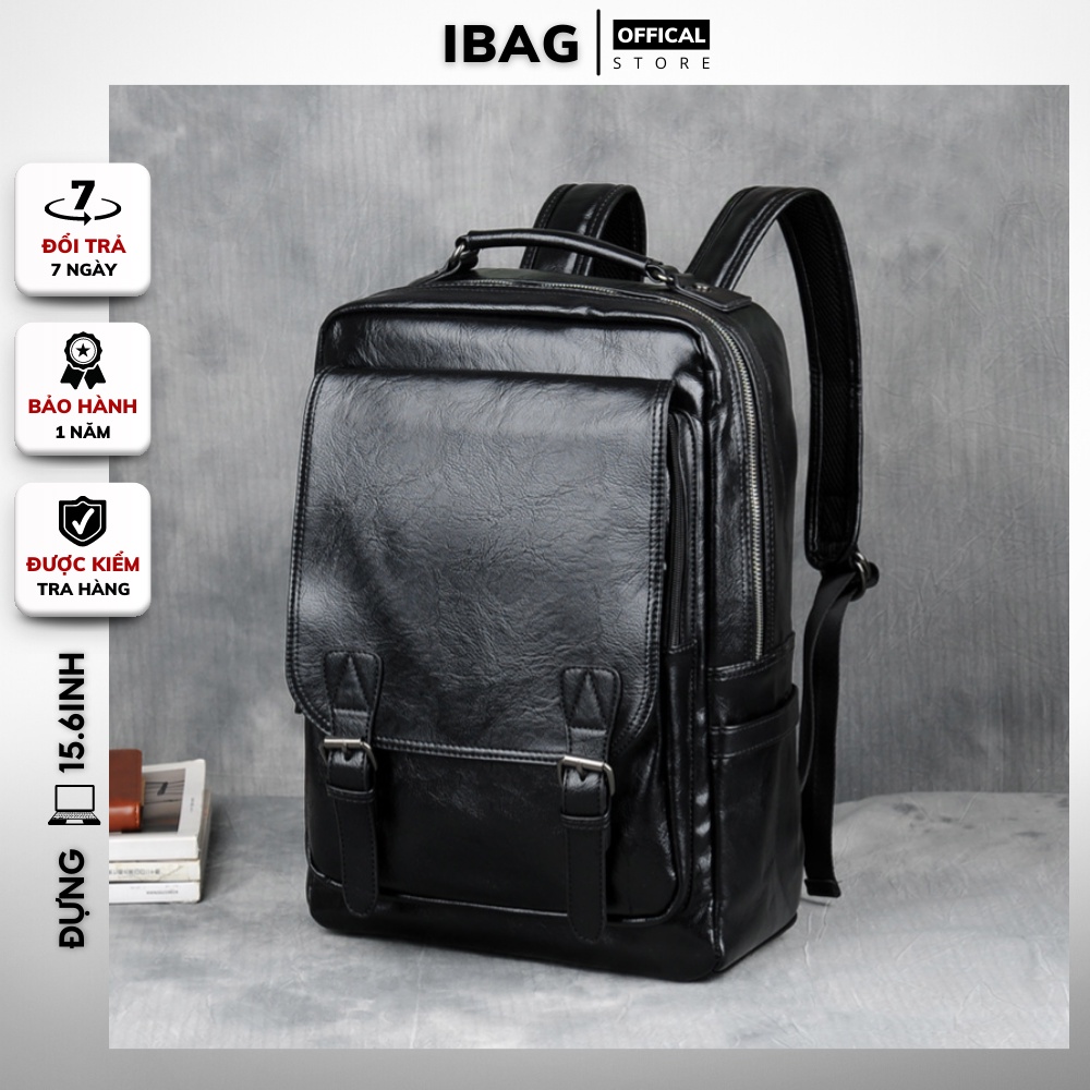 Balo Da Thời Trang Ulzzang Nam Nữ,Da PU Cao Cấp,Đựng Laptop 15,6 inh-Chống nước,Kiểu dáng trẻ trung, cá tính - 𝑰𝑩𝑨𝑮