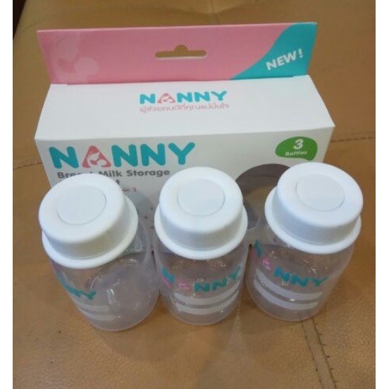 Bộ 3 bình trữ sữa NANNY Thái Lan (125ml/1 bình)