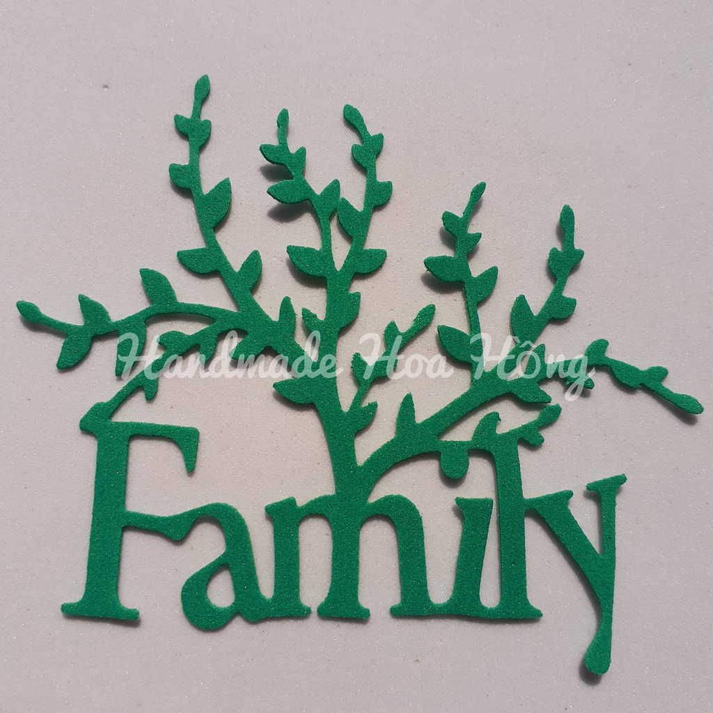 5 cây gia đình / Cây Family bằng giấy xốp, 8.5 x 7.5cm_ Xốp mầm non _ Hình làm thiệp, phong thư, bưu thiếp