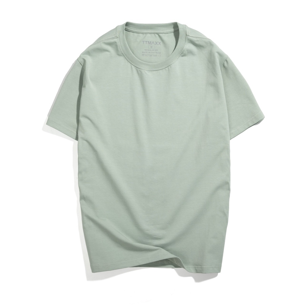 Áo Thun Nam Cổ Tròn Basic TTMAXX vải cotton dày dặn, co giãn, tay ngắn fom regular Fit 100cotton