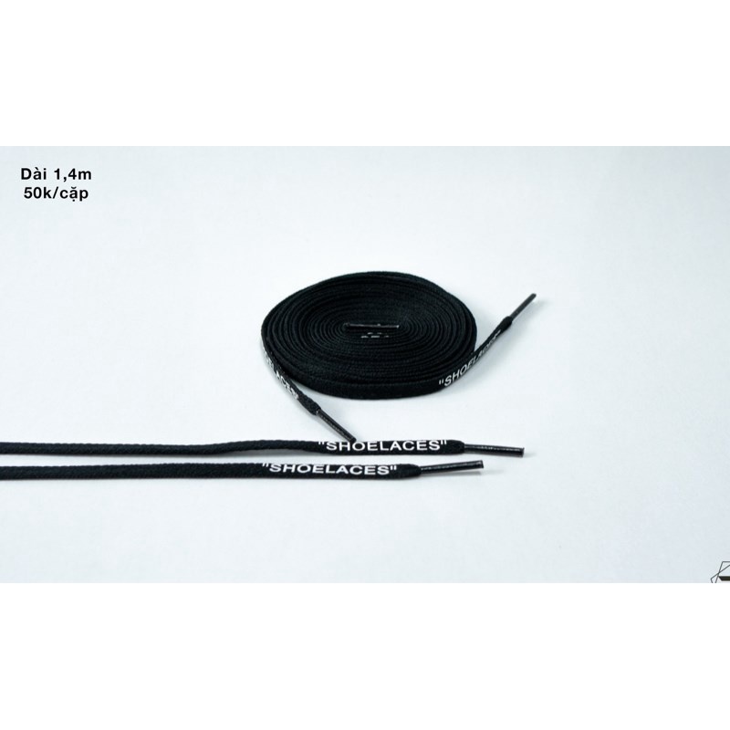 Dây Giày Thể Thao Sneaker Off White Đen Chính Hãng, Jordan