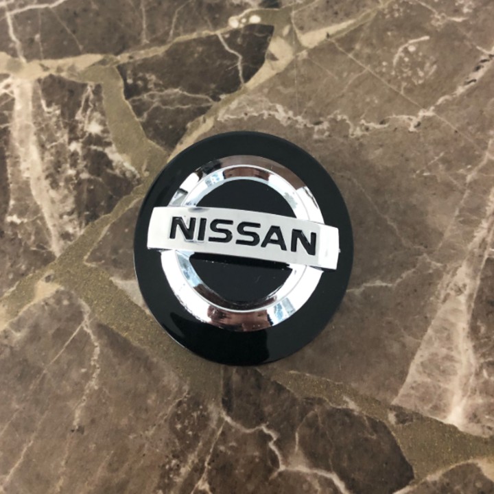 Logo chụp mâm, vành bánh xe ô tô hãng Nissan đường kính ngoài 54mm NS54