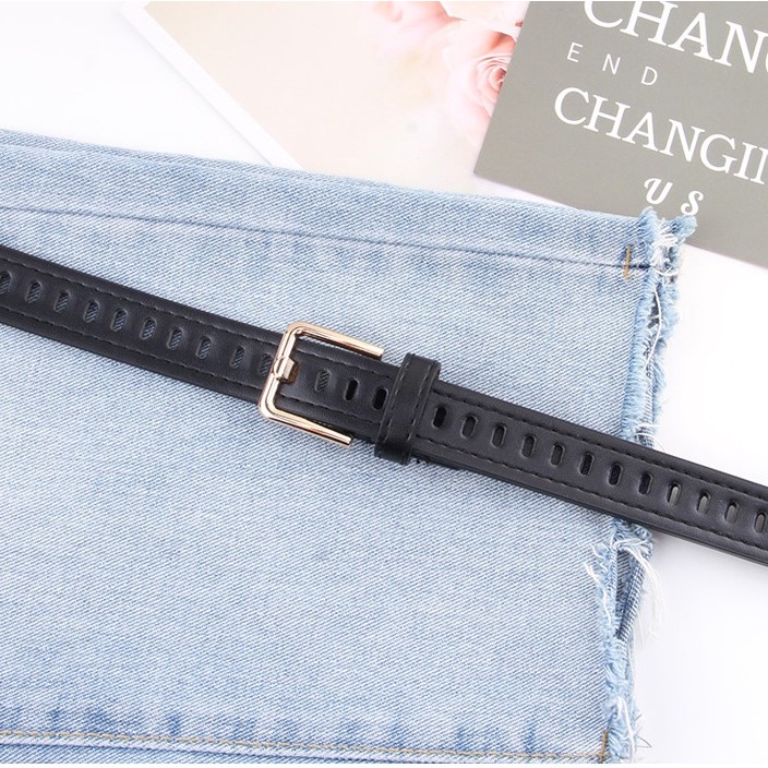 Thắt lưng nữ lỗ bản nhỏ 3 màu basic phong cách retro PK012
