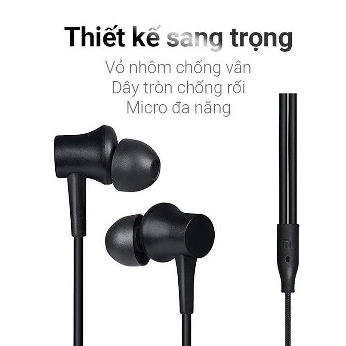 Tai nghe Xiaomi Piston Lite jack 3.5mm có mic âm thanh chất lượng - Tai Nghe Xiaomi In-Ear Headphones | BH 6 Tháng