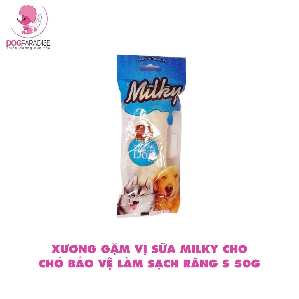 Xương gặm vị sữa Milky cho chó bảo vệ làm sạch răng S 50G - Dog Paradise