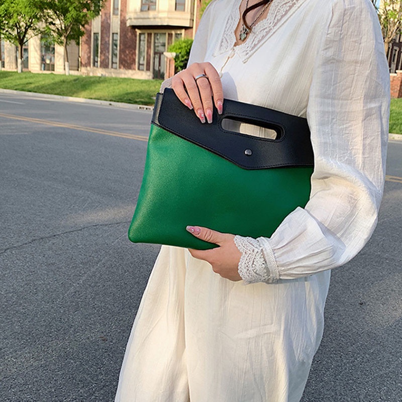 Túi xách tote IELGY cỡ lớn màu sắc tương phản thiết kế thời trang dành cho nữ