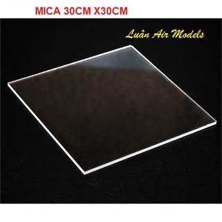 Mica 30x30cm Combo 2 tấm nhựa mica cứng trong suốt làm hồ cá, hộp kính, đồ chơi, cắt theo yêu cầu
