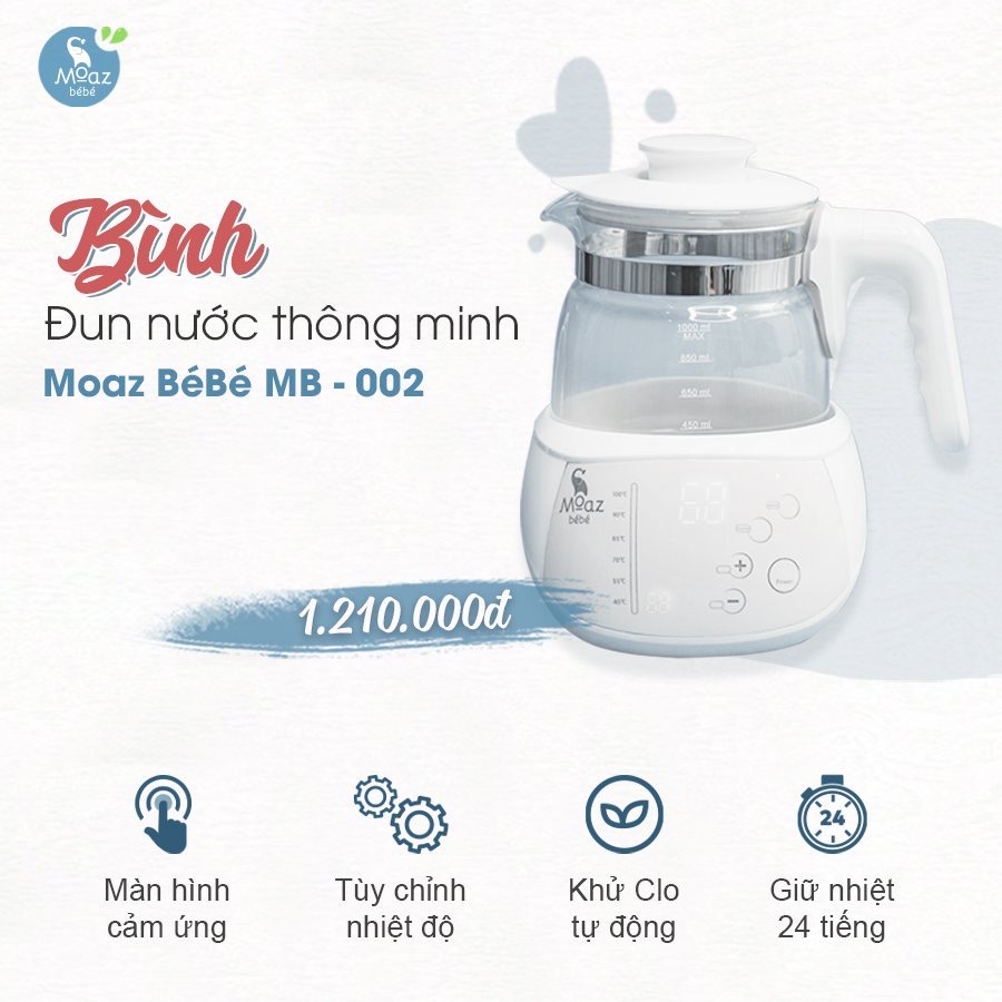 Máy đun hâm nước Moaz Bebe khử Clo MB012