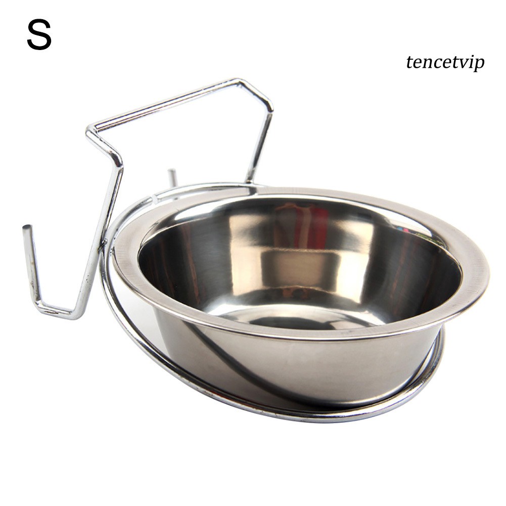 Tô đựng thức ăn bằng thép không gỉ có móc treo bền bỉ tiện dụng cho thú cưng