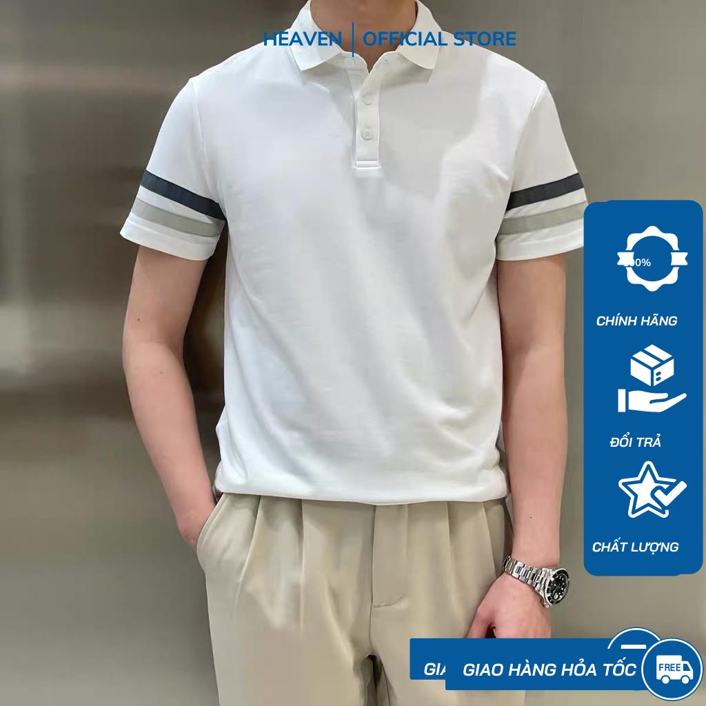 Áo thun polo nam viền tay kiểu dáng Hàn,vải cotton mềm mịn cao cấp nhập khẩu