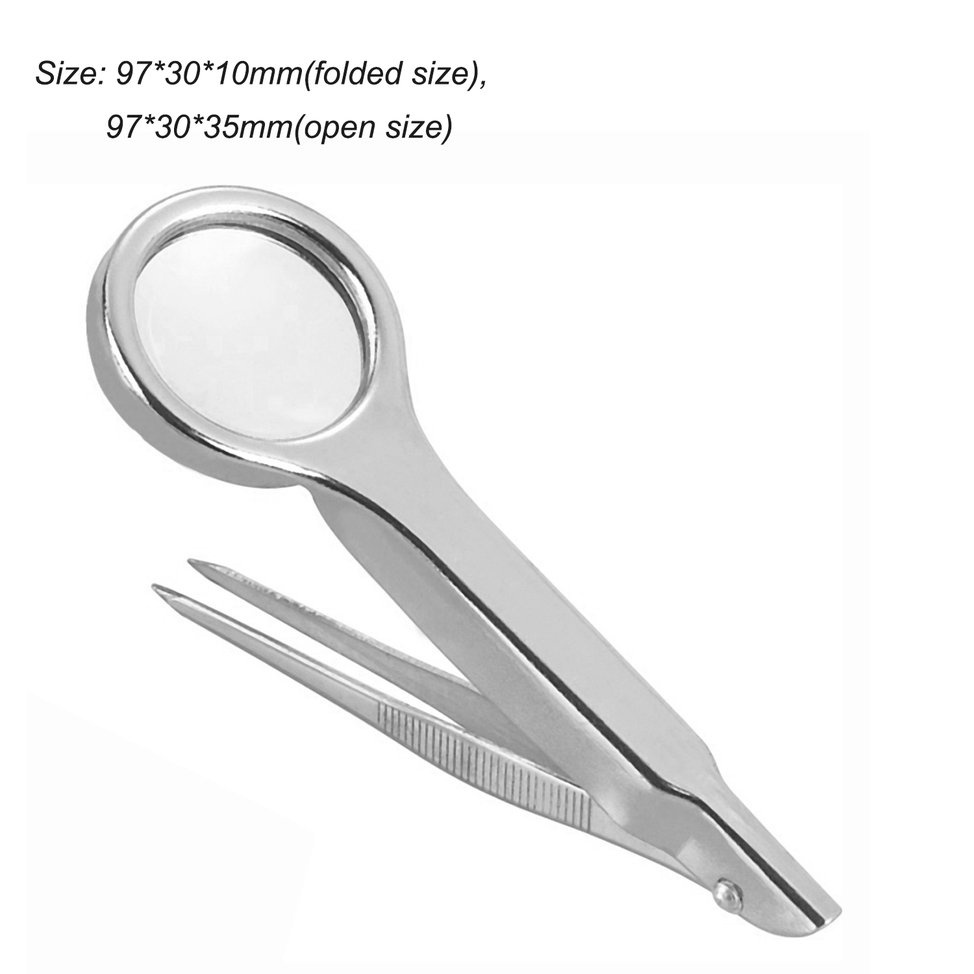 Kính Lúp Đa Năng 10x Bằng Thép Không Gỉ Kèm Nhíp
