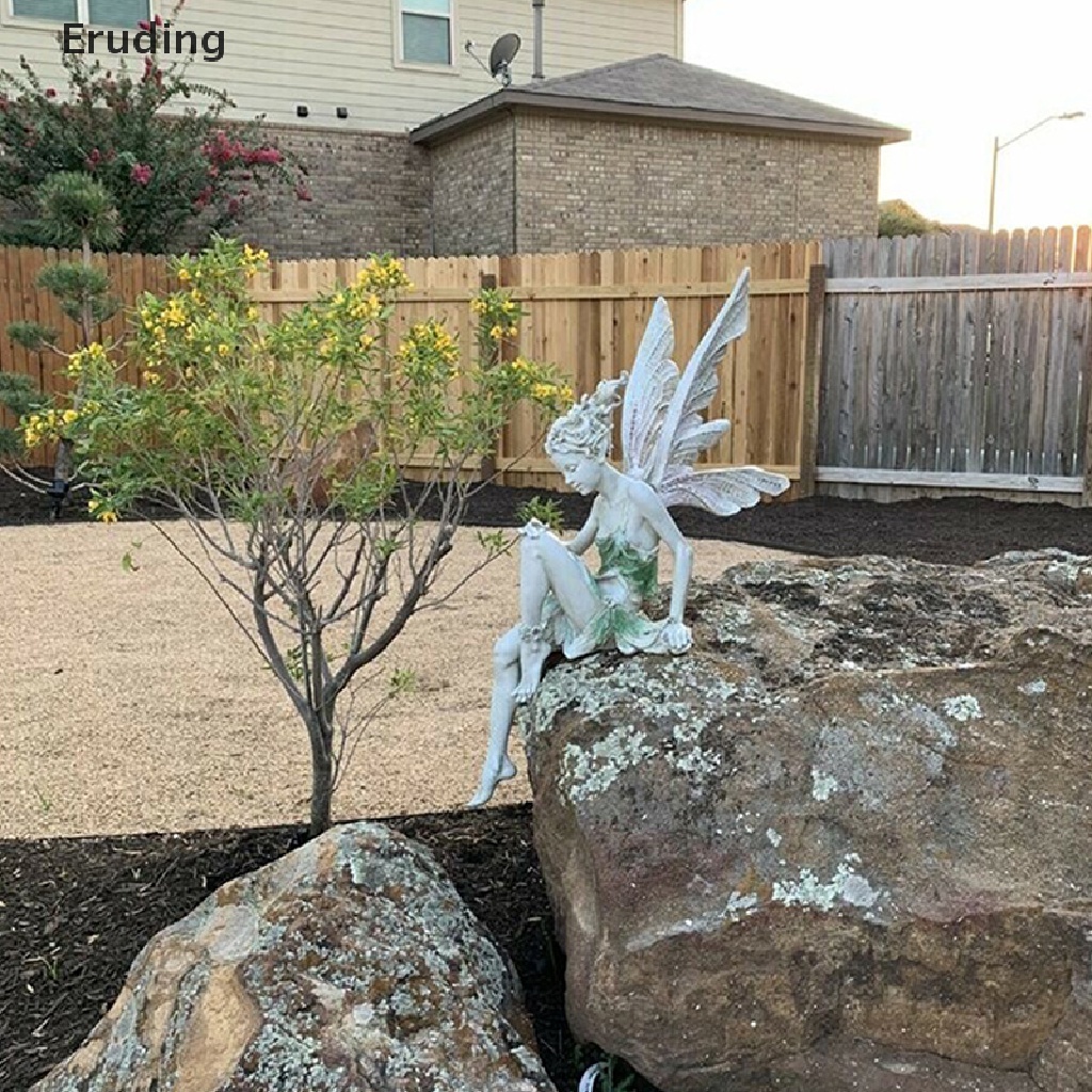 Mô hình nàng tiên đang ngồi bằng nhựa resin dùng cho trang trí vườn