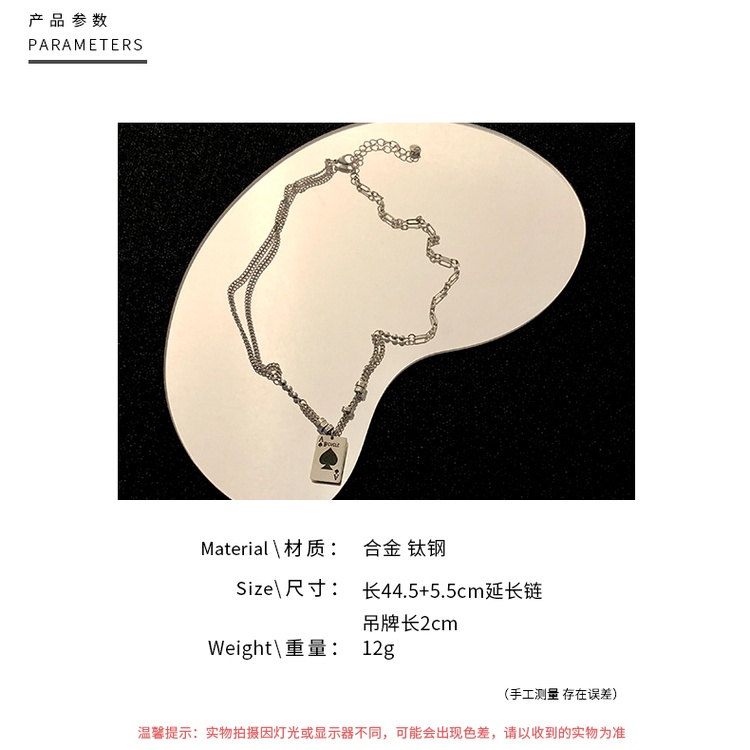 Vòng cổ Mặt Thẻ Bài Phong Cách Hip Hop Cổ Điển