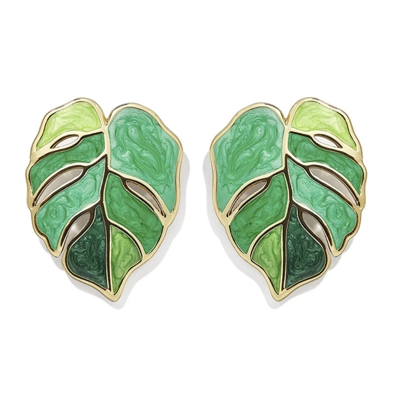 1 Đôi Bông Tai Hình Chiếc Lá Thời Trang Nữ Tính