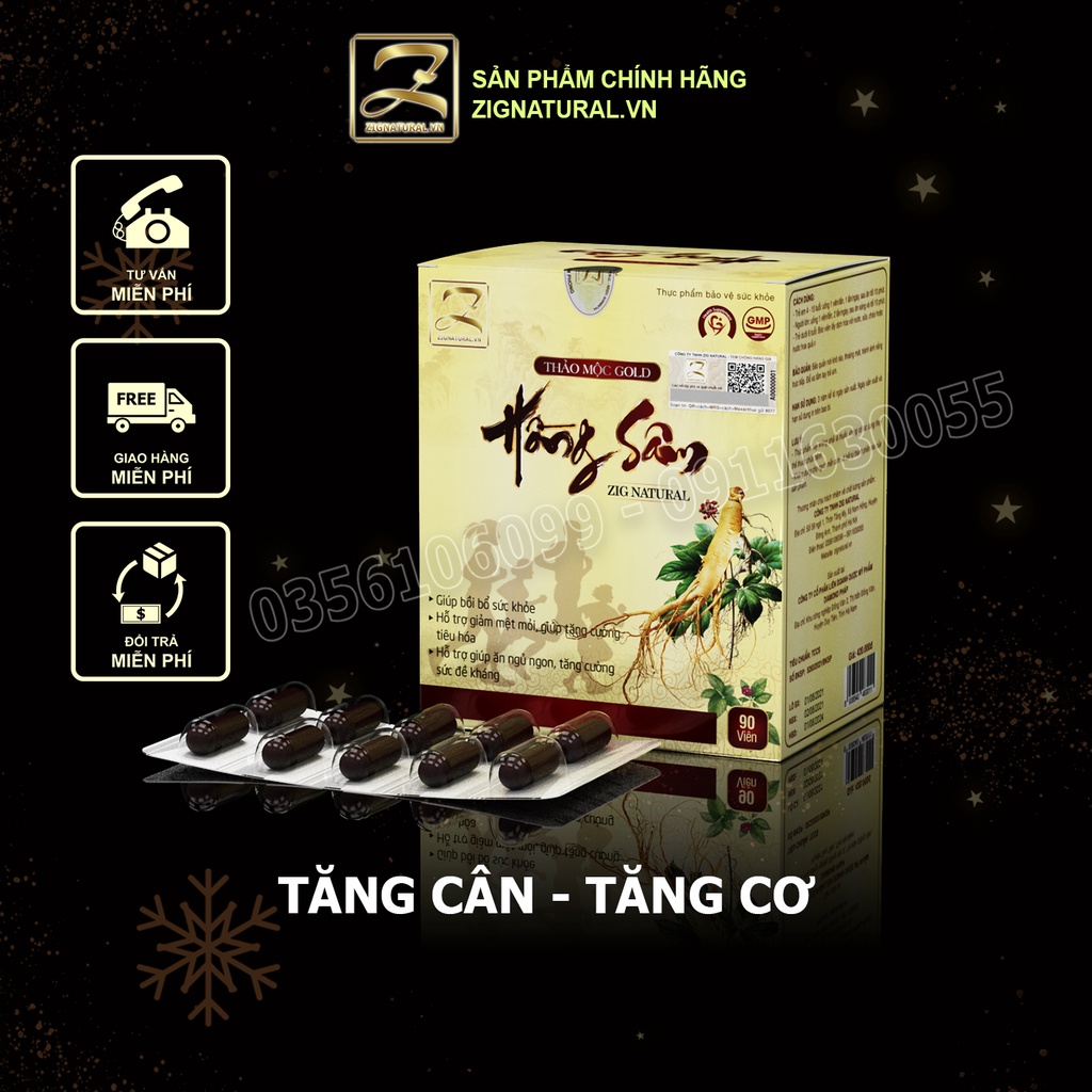 Viên uống Tăng cân Gold Hồng sâm ZIG NATURAL