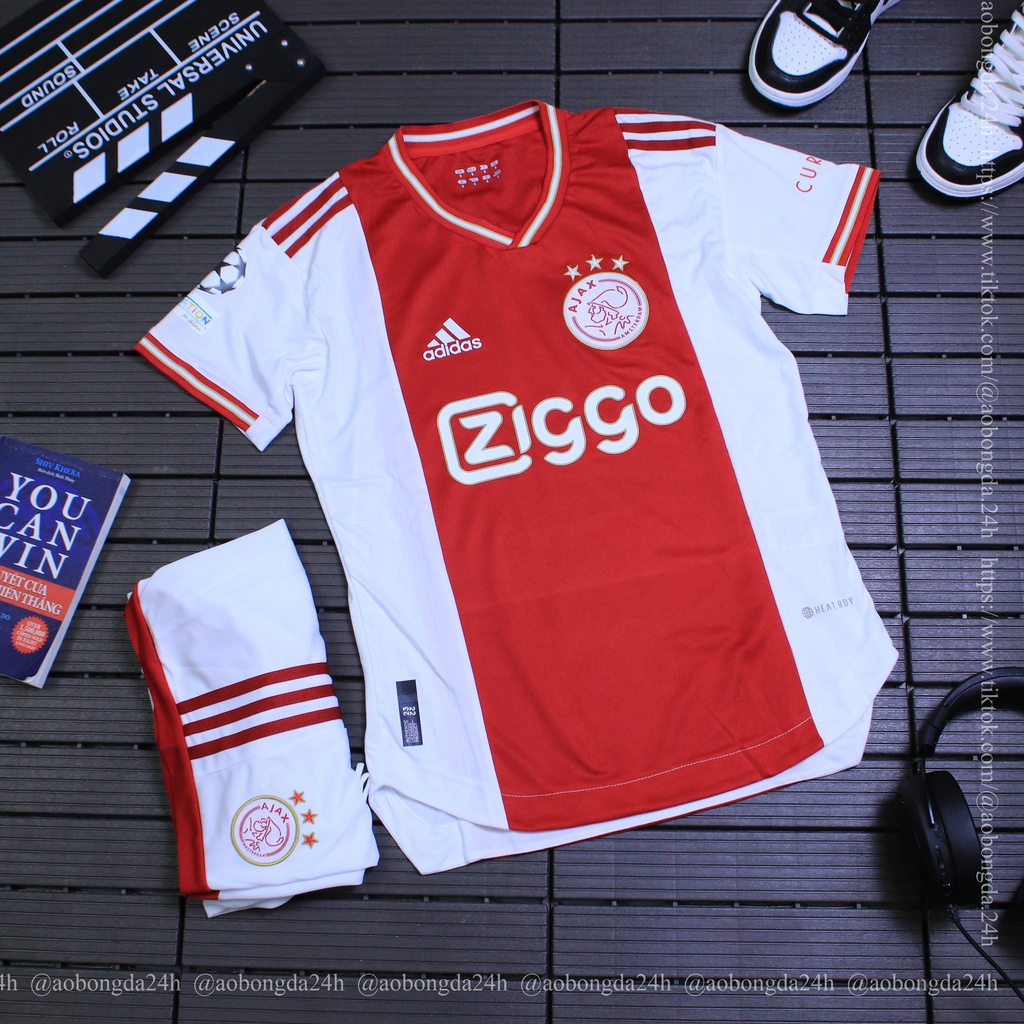 Bộ quần áo bóng đá CLB Ajax màu đỏ trắng hàng cao cấp Thailan mẫu mới nhất 2022